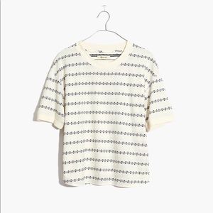 Madewell white and black striped tshirt